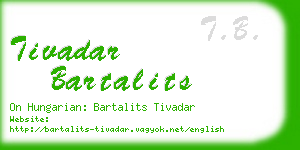 tivadar bartalits business card